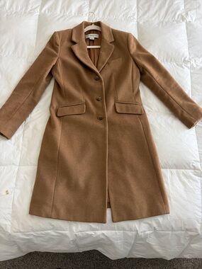 Liz Claiborne Wool Blend Camel Single-Breasted Women's Coat
